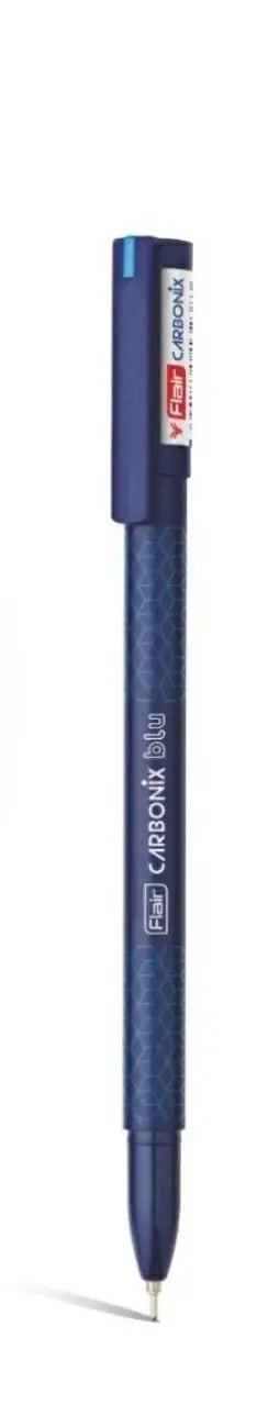 FLAIR Carbonix Blu Ball Pen Hanger | 0.7 mm Tip Size | Low-Viscosity Ink With Double Writing Length | Smudge Free Writing, Attractive Body Graphics | Blue Ink, Pack of 10 Pens - Image #2