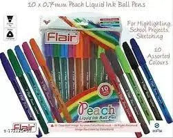 Flair Peach Liquid Ink Ball Pen (10 Pieces Assorted Colours ) - Image #5