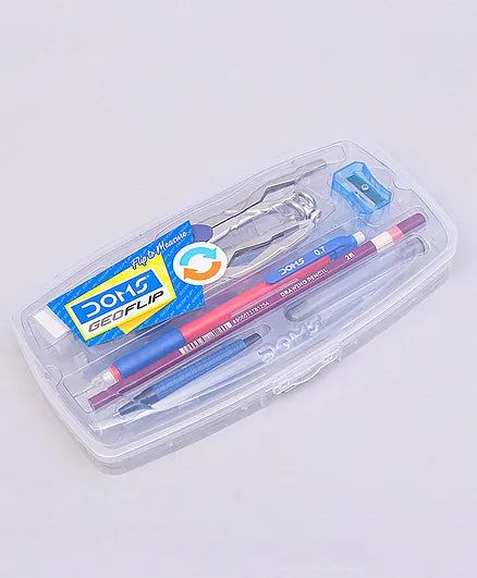 DOMS Geoflip Mathematical Instrument Box Geometry Box (Multicolor)
