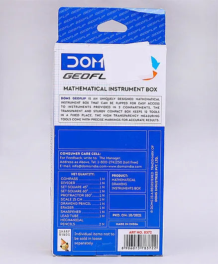 DOMS Geoflip Mathematical Instrument Box Geometry Box (Multicolor)