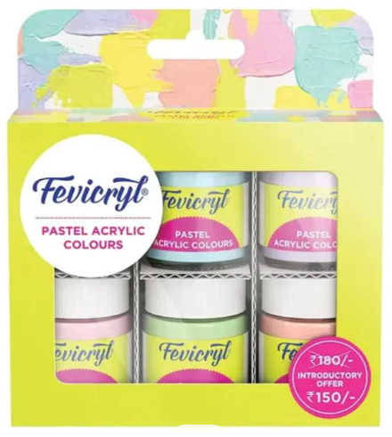 PIDILITE, Acrylic Colour - Fevicryl | PASTEL | Set of 1 | 90 ml.