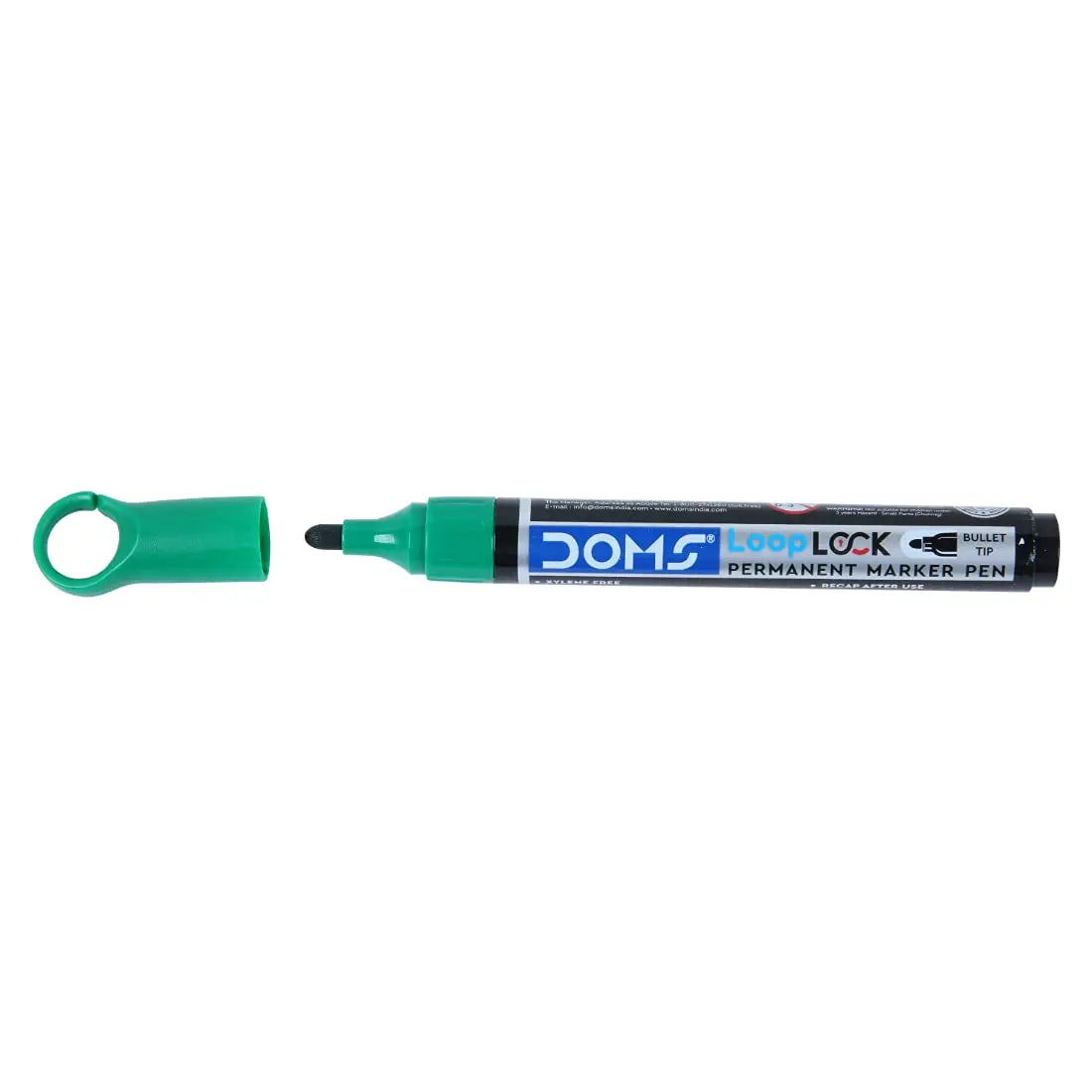 Doms Refilo Non-Toxic Hi-Tech Refillable Loop Lock Permanent Marker Pen (GREEN) - Image #2