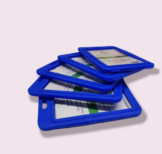 AMKAY I- Cards 0044 55x85mm  | Hard Plastic ID Card Holder/Badge for Office| Compatible with Various Badge Holders, Clips, Lanyards, and Retractable Badge Reels. (Pack of 1, Navy Blue) - Image #1