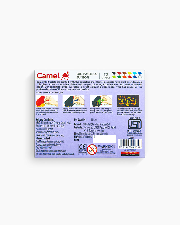 Camlin oil pastels Junior 12 shades