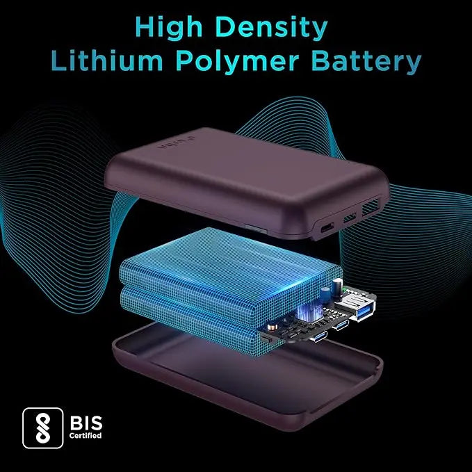 URBN 20000 mAh Premium Nano Power Bank | 22.5W Super Fast Charging | Pocket Size| Dual Type C Power Delivery (PD) Output + 1 USB Output for Quick Charge | Two-Way Fast Charge - Image #4