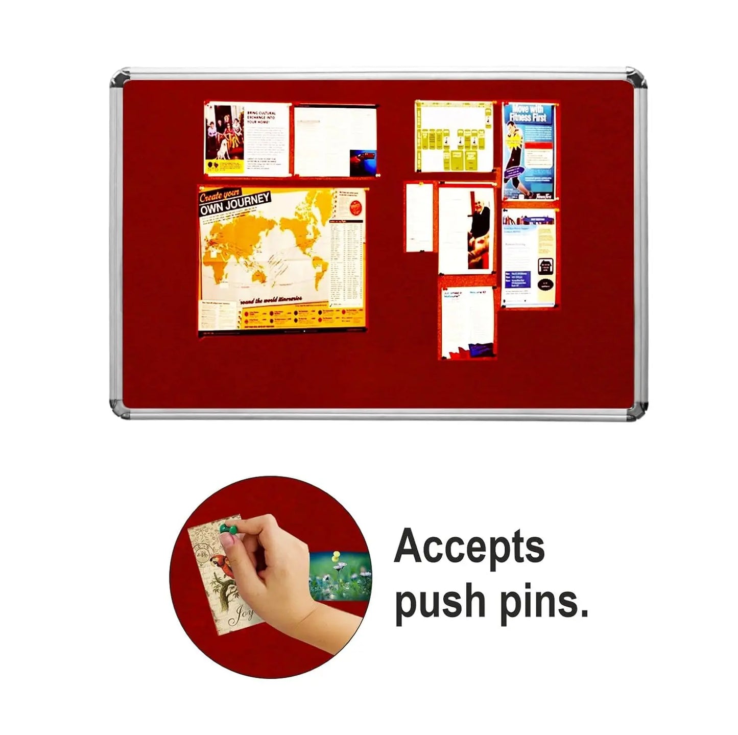 Digismart Noticeboard Nova Channel (Maroon) for Office, Home & School Aluminum Frame (Pack of 1) (Non Magnetic) - Image #12