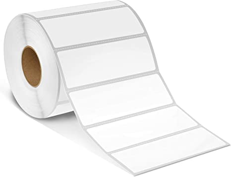 KIYA 75X25 Barcode Label Sticker  - 75mm x 25mm - 1 Ups - 1000 Labels Per Roll - White Self Adhesive Sticker for Printing Barcoding (1 Roll Per Pack (1000 Labels))