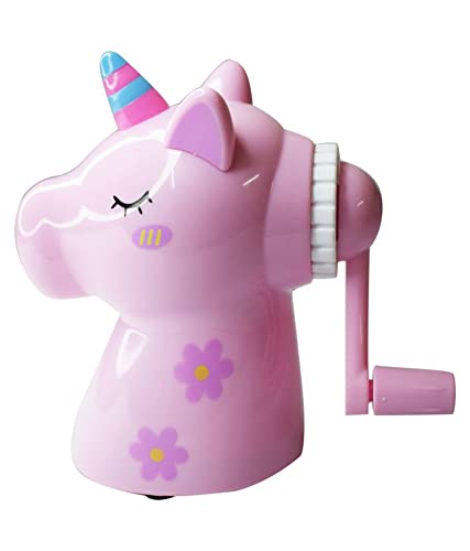 Cute Cartoon Shaped Manual Color Pencils/Pencil Sharpener for Toddlers, Table Sharpener Machine School Stationary Gift for Kids