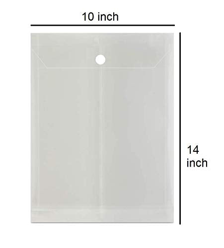 DIGISMART* 12 Pack A4/Legal Top Opening Document File Bag, Transparent Envelope Holder Storage Case, Snap Button Organizer, My Clear Plastic Container