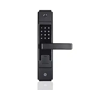 Yale YDME 100 NxT Smart Digital Lock for Wooden Door with Fingerprint, RFID, Pin Code, Mechanical Key & Alarm Feature Smart Door Lock