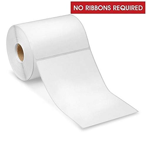 KIYA 100X150 Barcode Label Sticker - 100mm x 150mm - 1 Ups - 400 Labels Per Roll - White Self Adhesive Sticker for Printing Barcoding (1 Roll Per Pack (400 Labels))