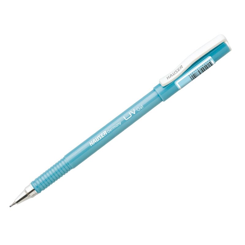 Hauser UV Gel Pen Wallet Pack | Ensures Smoothness & Durability | Waterproof Ink For Smooth & Smudge Free Writing | Blue Ink, Pack of 10 Pens