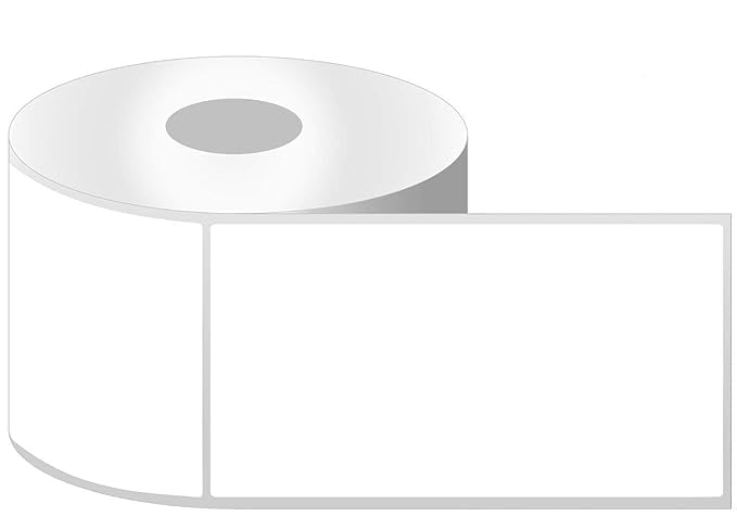 KIYA 100X150 Barcode Label Sticker - 100mm x 150mm - 1 Ups - 400 Labels Per Roll - White Self Adhesive Sticker for Printing Barcoding (1 Roll Per Pack (400 Labels))