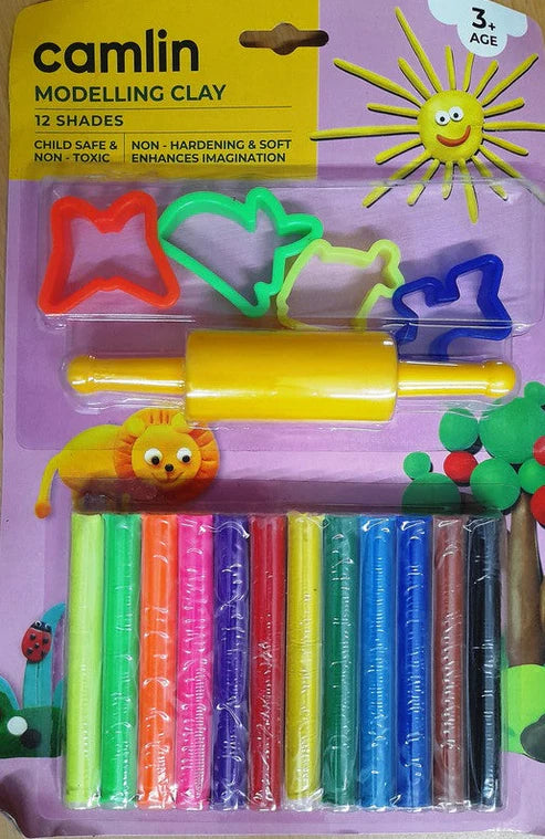 Camlin Camel Creative Clay | 12 Shades | Soft, Child Safe & Non-Toxic Art Clay (200 g)