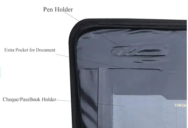 Digismart CB-106 File Folder 20 Leaf's Certificate, Document Legal Paper Carry Holder Zipper Bag for Office School & College - Image #5