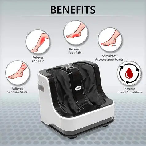 AGARO 33159 Leg for Foot, Calf & Leg, with Rolling & Kneading Functions Massager (Black, White) - Image #5