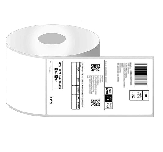 KIYA 100X150 Barcode Label Sticker  - 100mm x 150mm - 1 Ups - 400 Labels Per Roll - White Self Adhesive Sticker for Printing Barcoding (1 Roll Per Pack (400 Labels))