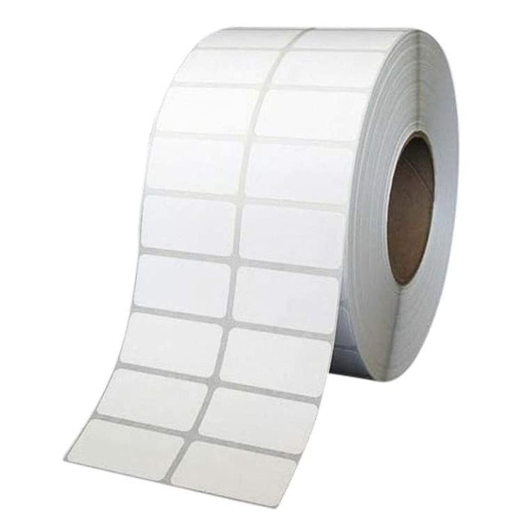 KIYA 38x25x2 Barcode Label Sticker - 38mm x 25mm - 1 Ups - 2000 Labels Per Roll - White Self Adhesive Sticker for Printing Barcoding (1 Roll Per Pack (2000 Labels))