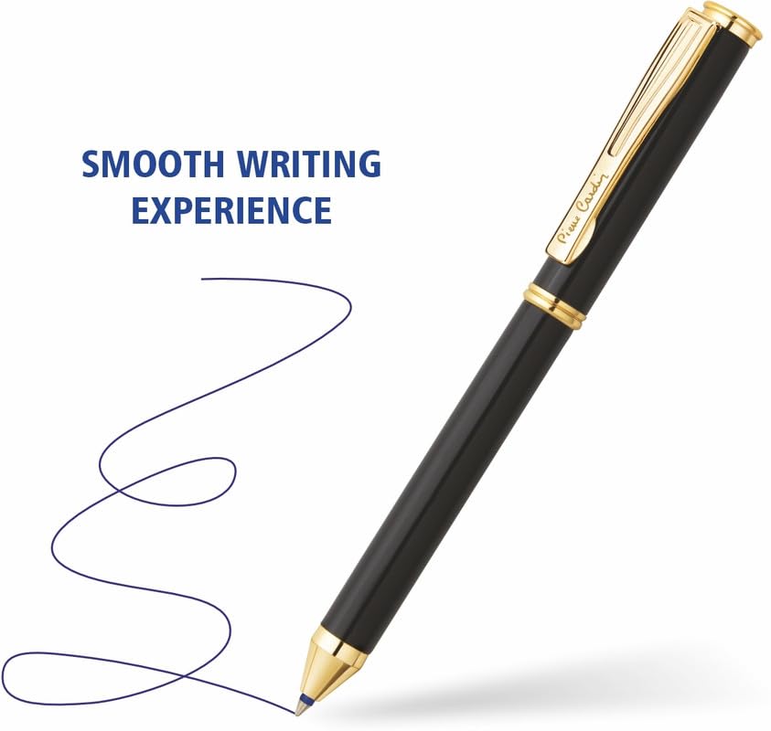 Pierre Cardin Vista 2 in 1 Ball Pen | Metal Body With Twist Mechanism | Smudge Free Writing, Refillable Pen | Ideal For Corporate Gifting, Festive Gifting | Blue & Black Ink, Pack Of 1