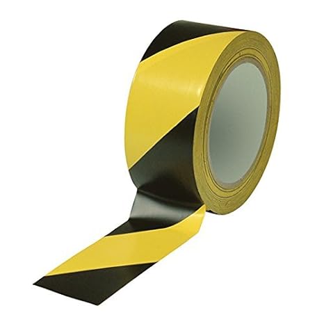 DIGISMART Floor Marking Tape 2" inch 20 YARDS| Tapes Zebra | water proof tape | indoor or outdoor surface | (industrial floor tape | Yellow/Black, 48mm