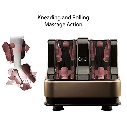 Lifelong LLM99 Leg, Electric Foot and Calf Massager 80W, 4 Motors, Rolling & Kneading Functions for Pain Relief & Improving Blood Circulation, Brown