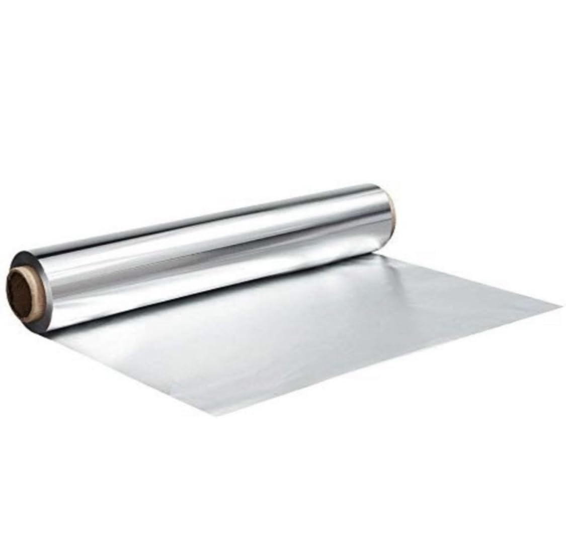 KIYA Aluminium Silver Kitchen Foil Paper Roll, Food Wrap Aluminium Foil 9 / 25 Meters, Pack of 1)