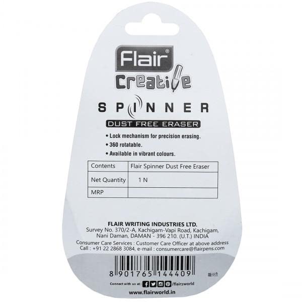 Flair Creative Series Non Toxic Spinner Eraser Blister Set | Neat & Dust Free Erasing | 360 Degree Rotatable with Lock Mechanism | Playful Body Colors | Pack of 6 Erasers