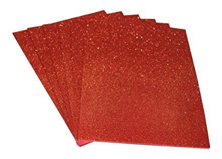 Art & Craft Size Glitter Foam Sheet (Pack of 10) (Multicolor)