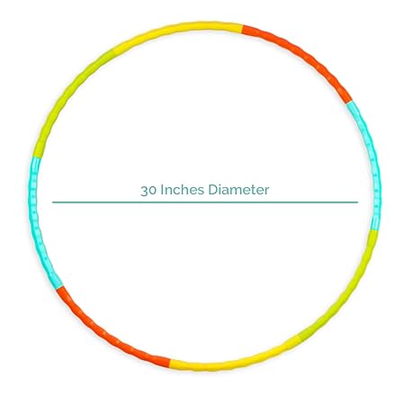 Ratna's Diamond Hula Hoop Ring Consists of 8 Inter Lockable Pieces for Fitness & Play with 30 Inch Diameter for Boys Girls Kids and Adults (Multicolour)