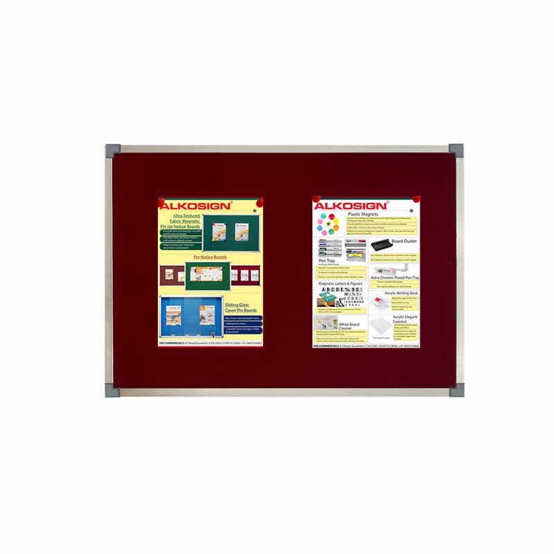 Digismart Noticeboard Classic Channel (Maroon) for Office, Home & School Aluminum (Pack of 1) (Non Magnetic)