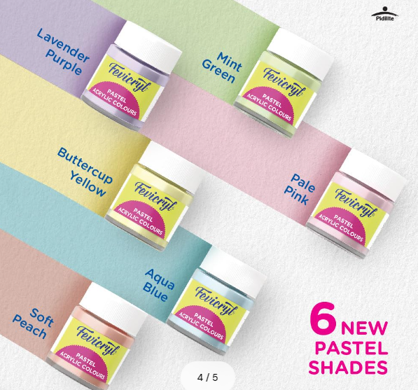 PIDILITE, Acrylic Colour - Fevicryl | PASTEL | Set of 1 | 90 ml.