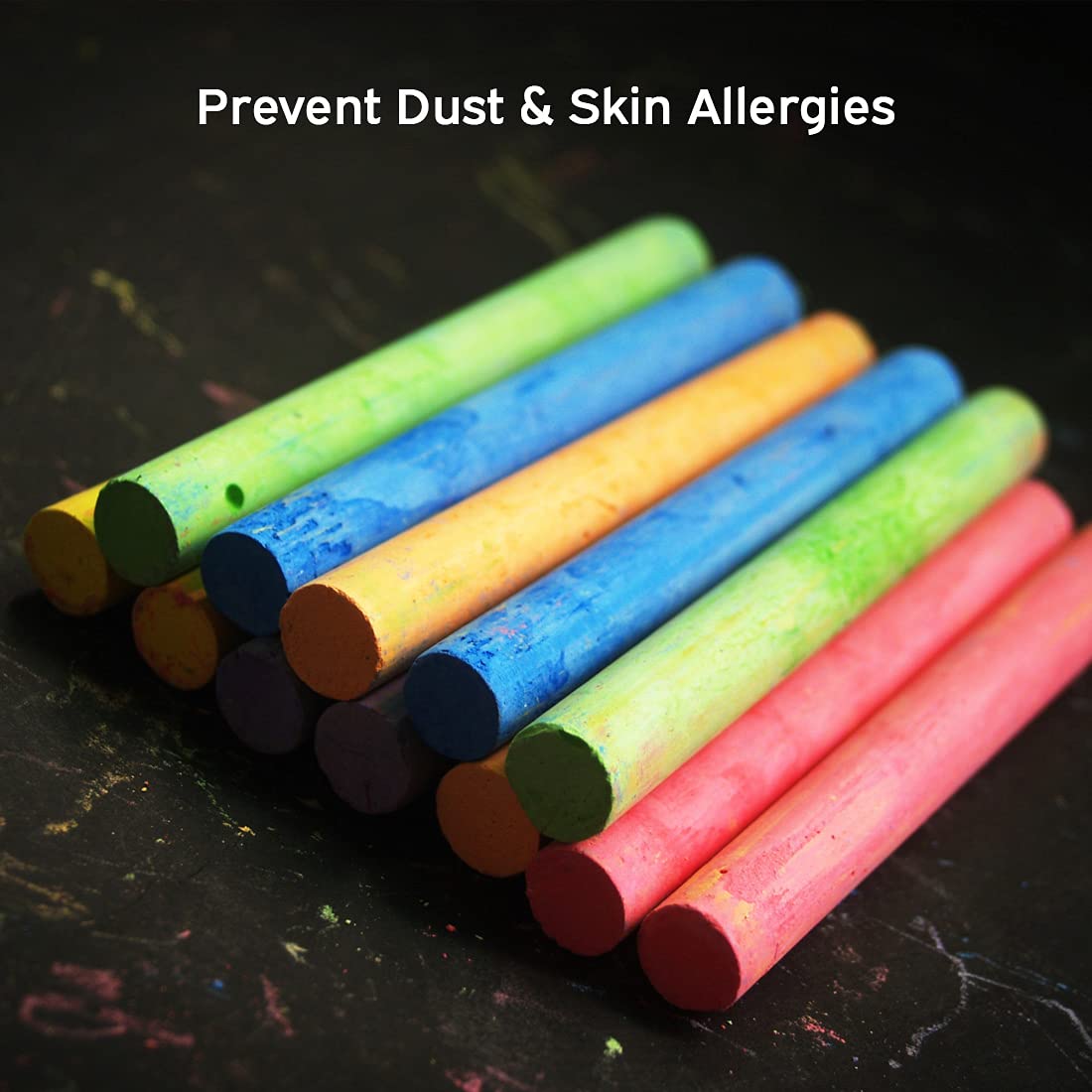 Doms Non-Toxic Dustless Coloured Chalk (Pack of 1 x 10 Set)