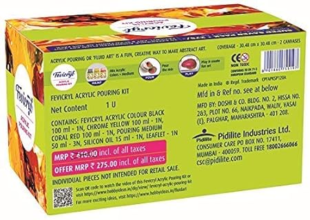 Pidilite Fevicryl Acrylic Fluid Pouring Kit 3PICS ,100ML EACH