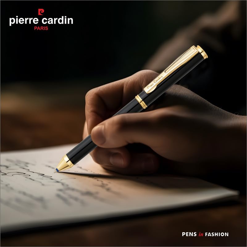 Pierre Cardin Vista 2 in 1 Ball Pen | Metal Body With Twist Mechanism | Smudge Free Writing, Refillable Pen | Ideal For Corporate Gifting, Festive Gifting | Blue & Black Ink, Pack Of 1