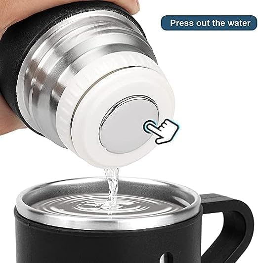 AMKAY Stainless Steel Vacuum Flask with 3 Steel Cups Combo Set; Hot and Cold Insulated Double Layer Thermos Flask for Gift Tea Coffee Water Bottle 680ML