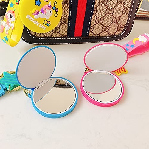 ART & CRAFT Pocket Mirror Keychain/Keyring With Hook/Round Pendant Makeup Key Ring/Attractive Key-Ring- Pack Of 1(Multicolor)