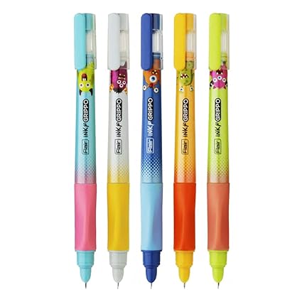 FLAIR Inky Series Grippo Liquid Ink Fountain Pen Blister Pack | Free 2 Pieces X-Large Jumbo Cartridges With Each Pack | Cute & Stylish Pen For Kids Girls Students Teens Gifts