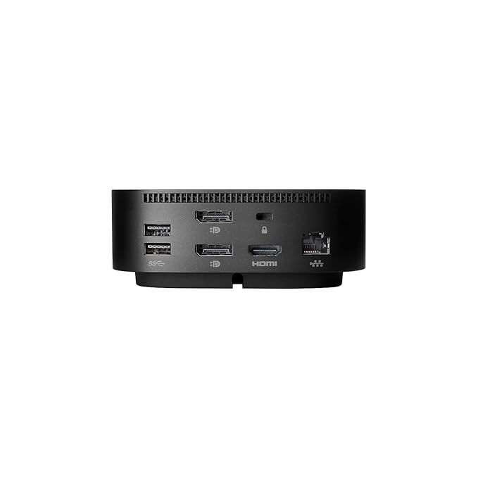 HP USB-C Dock G5 Docking Station with Thunderbolt RJ-45 Port and Up to 3 Displays Connectivity (5TW10AA), Black, 1.8" x 4.8" x 4.8" (SD)