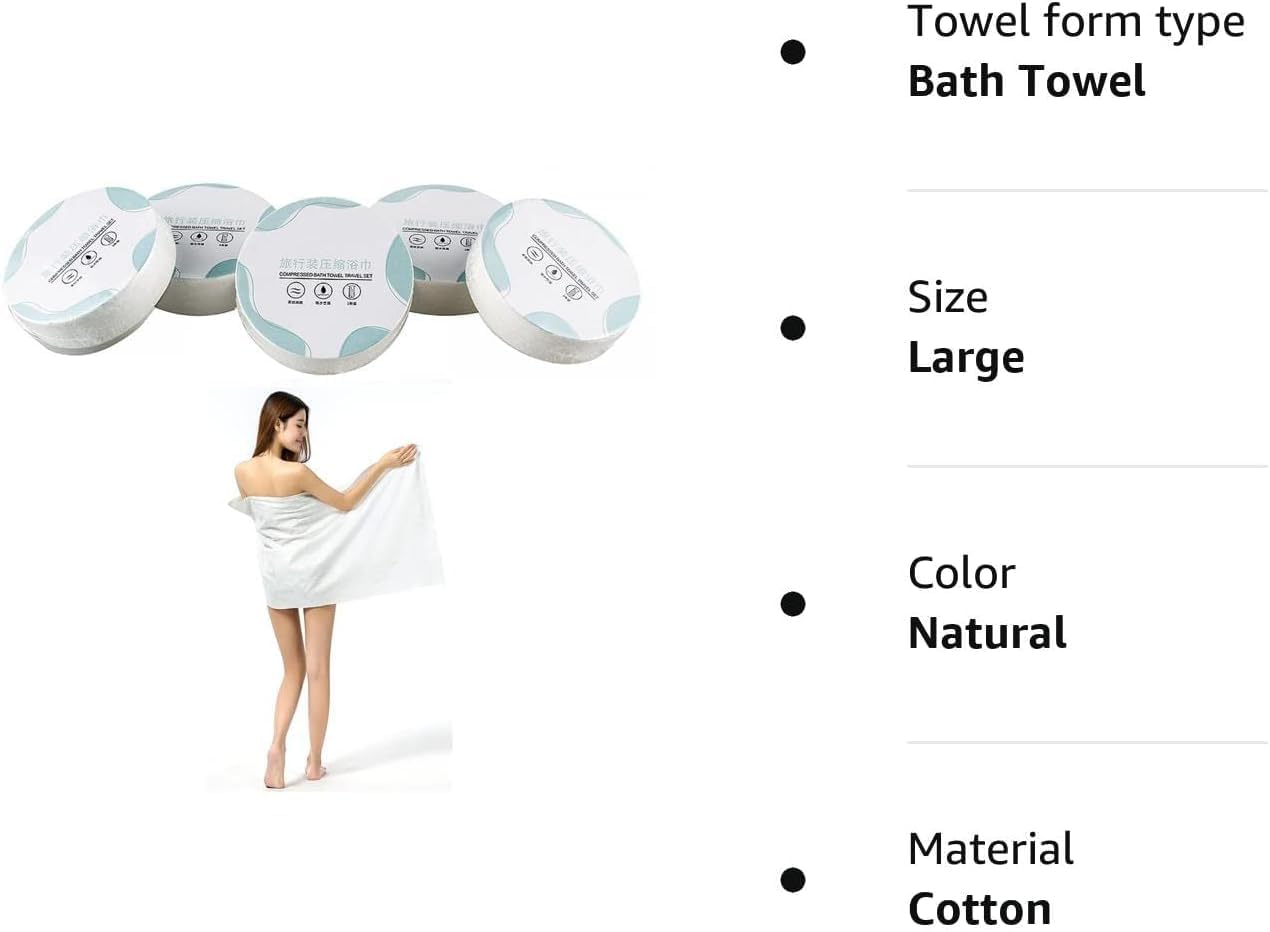 House Tools Pack of 1 Compressed Towel Tablets, Portable Travel Washcloth for Camping Hiking Backpacking or Traveling, Extra Large and Thick Magic Expand Bath Towel Tablet