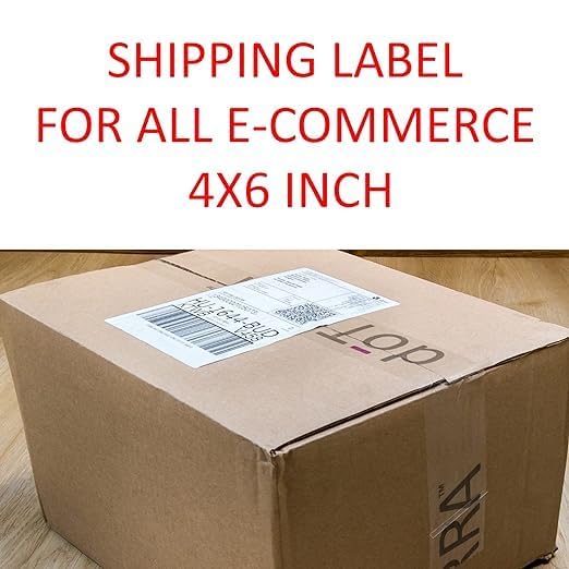 KIYA 100X150 Barcode Label Sticker - 100mm x 150mm - 1 Ups - 400 Labels Per Roll - White Self Adhesive Sticker for Printing Barcoding (1 Roll Per Pack (400 Labels))