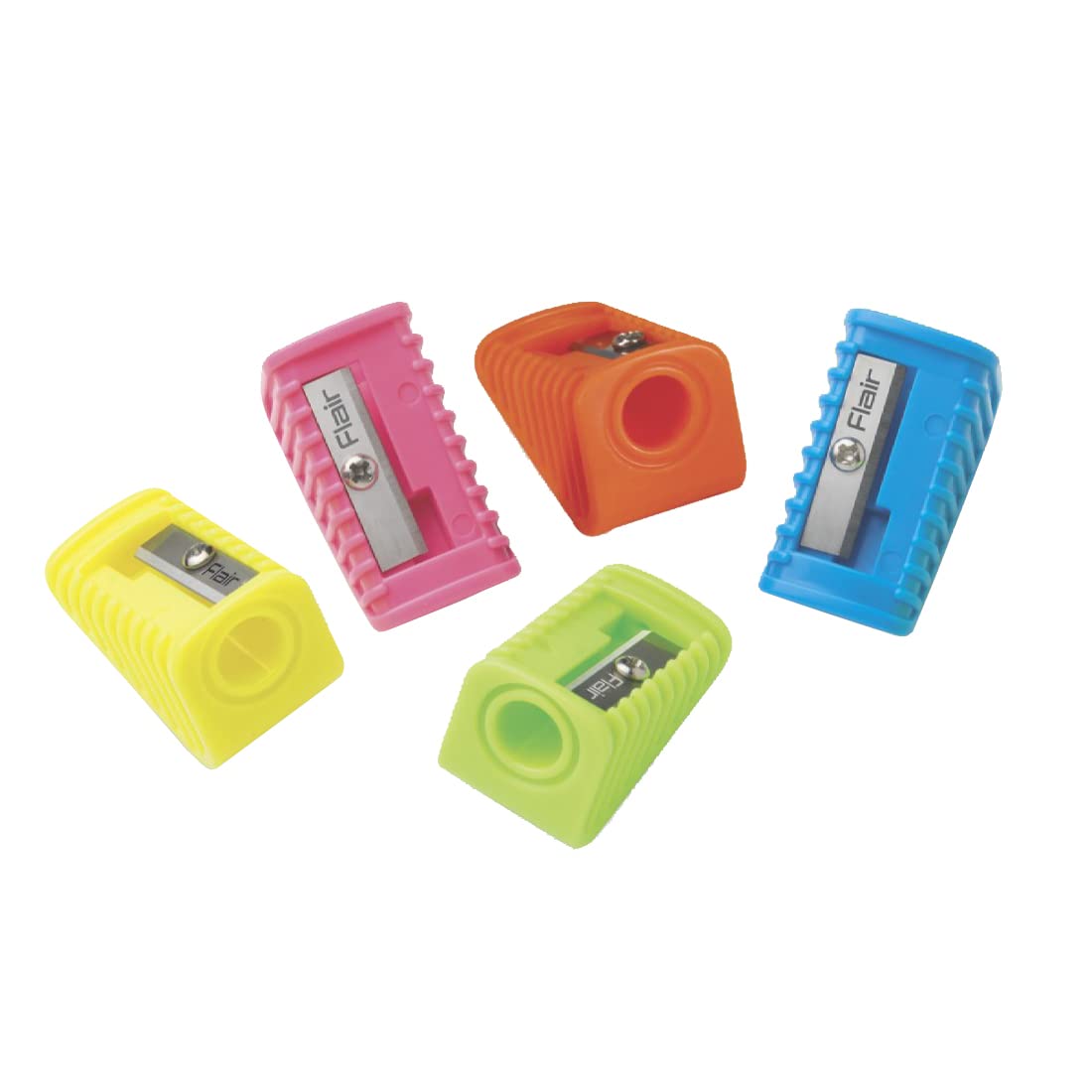 Single Sharpener For Standard Pencils | Angled Blade With Anti-Rust Coating | Colourful Body, Pack Of 50