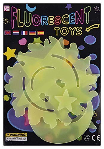 Art & Craft Florescent Glow in The Dark Star and Space Theme | Set of 1 | Radium Sticker Room Decoration