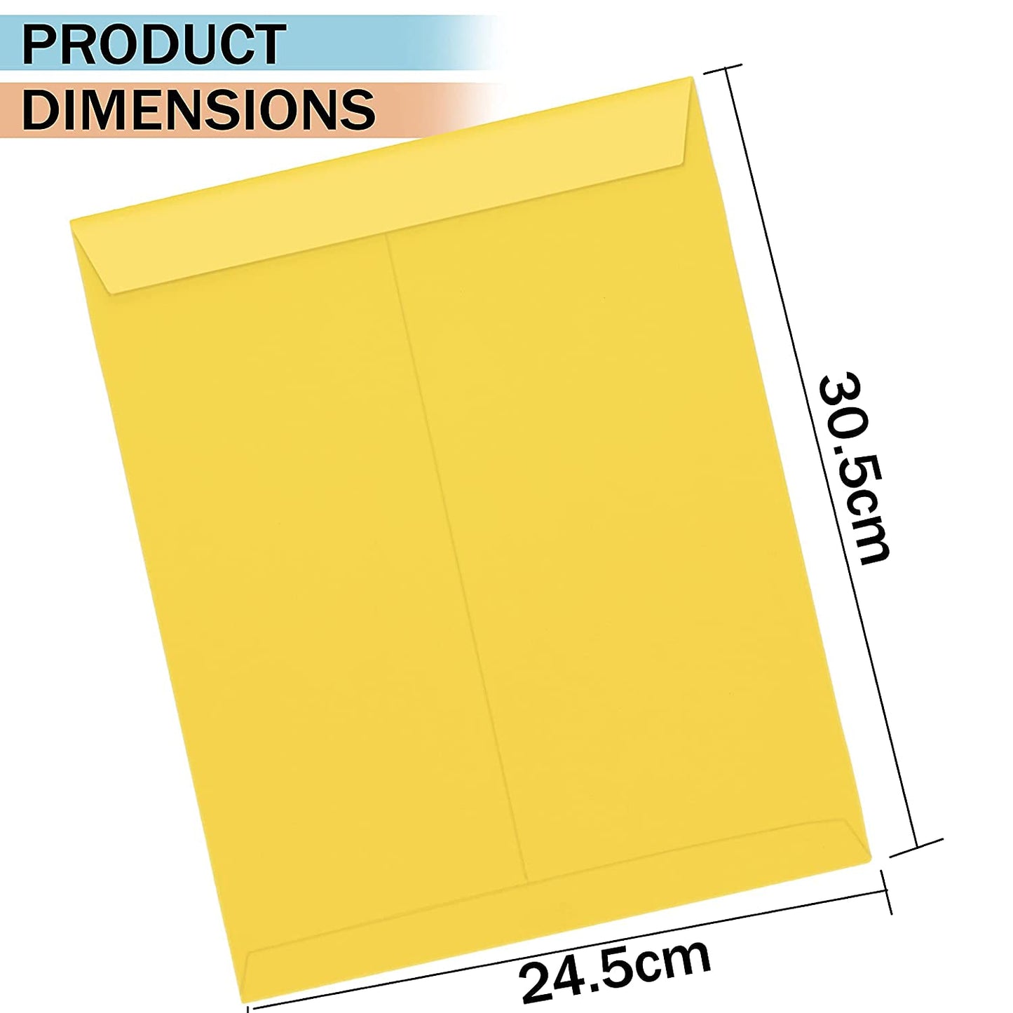 DIGISMART (Pack of 10 Pcs Yellow Envelope) A4 Size 10 x 12 inch Laminated Yellow Paper A4 Size Envelope Ideal For Home Office Secure Mailing | Poly Laminated inside | (Without Gummed Closures)