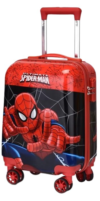 SCOFFCO Kids Luggage Bag Set of 2 (Big & Small) 654 (WPT) – Hard Shell Travel Suitcase Combo with Wheels (Superhero Theme Variants)