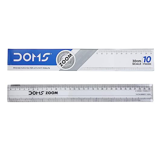 Doms Zoom 30cm Transparent Broad Scale (Pack of 10)