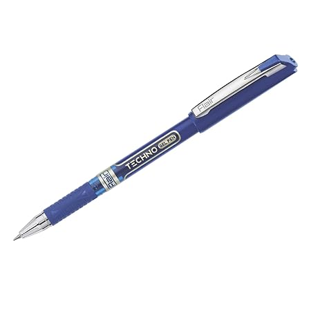 FLAIR Techno 0.5mm Gel Pen Box Pack | Japanese Waterproof Gel Ink For Smudge Free Writing | Comfortable Grip For Easy Handling | Blue Ink, Pack of 1 Pens