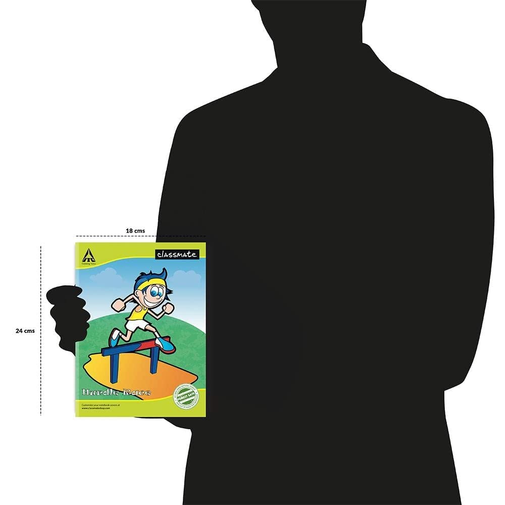 Classmate Notebook | Maths Notebook | 3 in 1 Notebook | 172 Pages 24 x 18 cm Soft Cover (Double Lines/Four Lines with Gap/Square -1 cm)