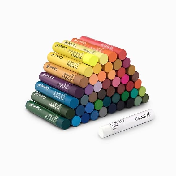 Camel Oil Pastel with Reusable Plastic Box - 50 Shades
