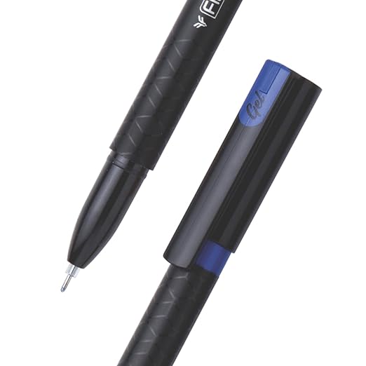 FLAIR Carbonix Ball Pen Blister Pack | 0.7 mm Tip Size | Low-Viscosity Ink With Double Writing Length | Smudge Free Writing, Attractive Body Graphics | Blue Ink, Set of 3