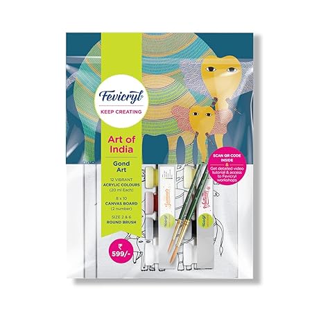 PIDILITE Fevicryl DIY Self Painting Art of India Kit - Gond Art |
